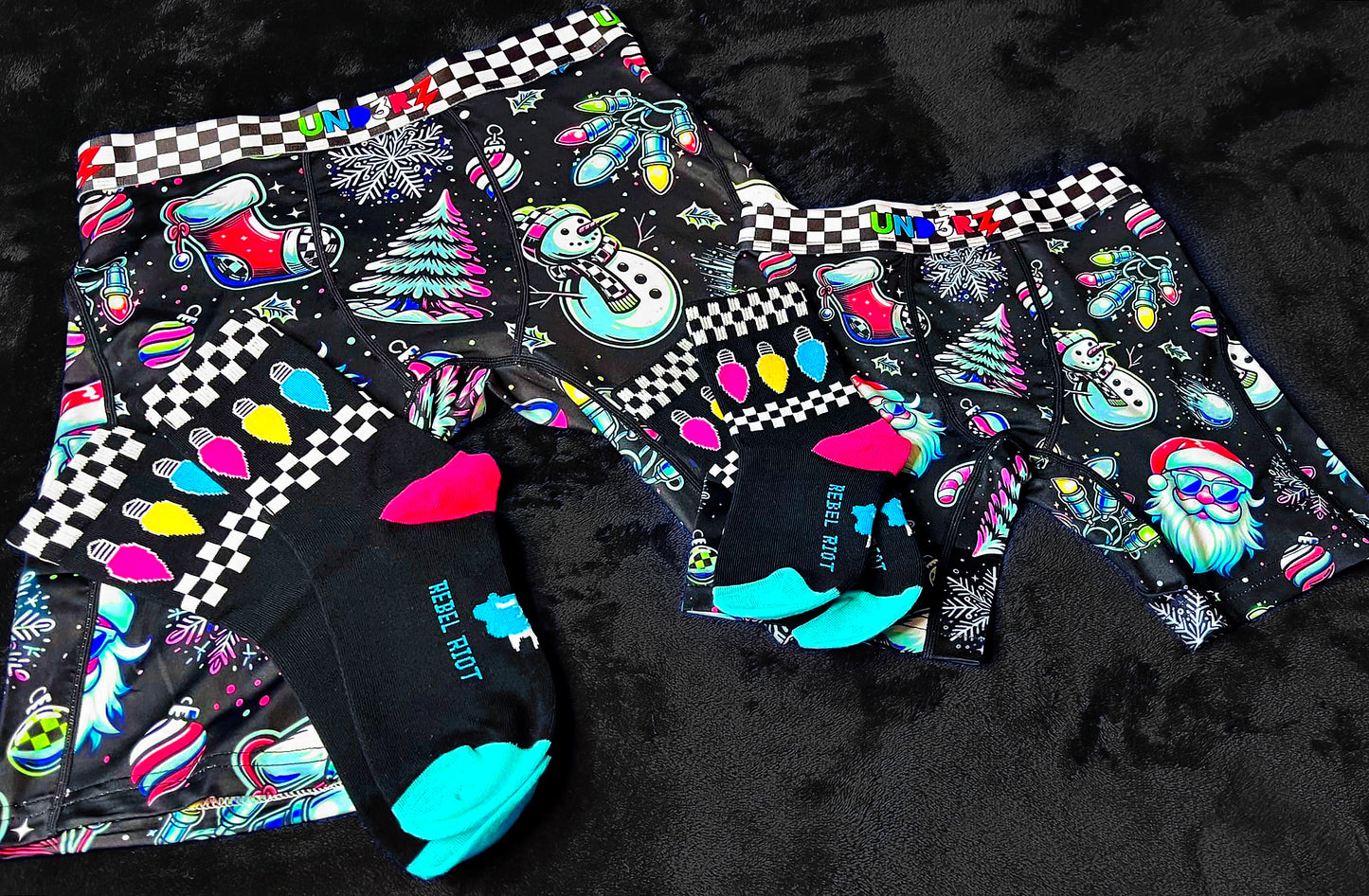 Neon Christmas Boardies Adult (S M XXL)