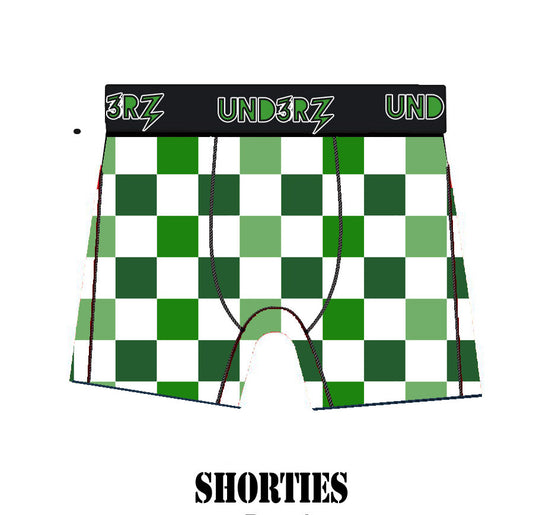 Green Check Shorties Adult    L XL XXL